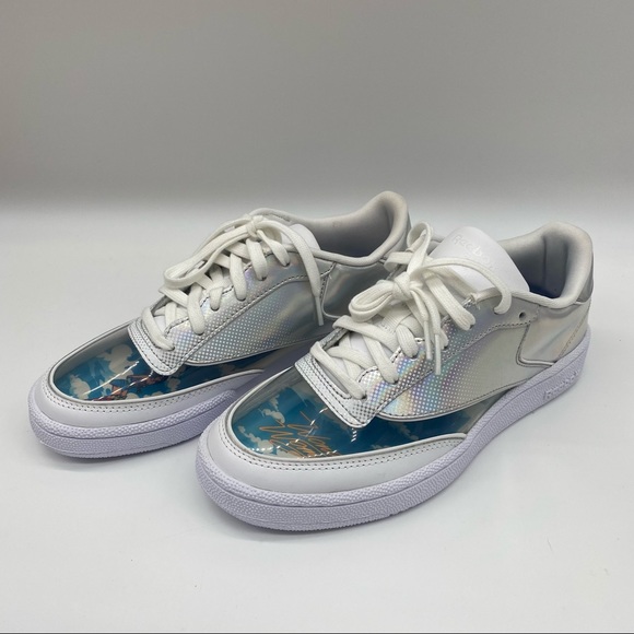 Reebok Shoes - Reebok Club C 85 clear metallic lace up Sneaker, Wonder Women Size 6.5